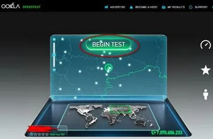 Ellenőrzése az internet kapcsolat sebessége