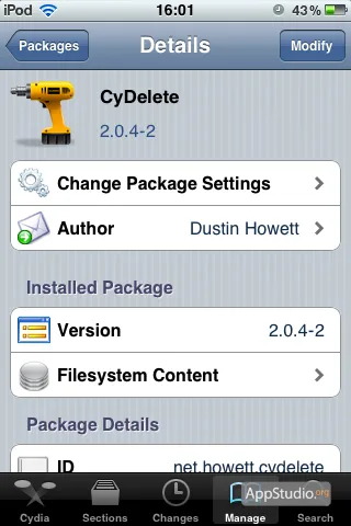 Cum de a face eliminarea programelor din Cydia cat mai convenabile - un proiect appstudio