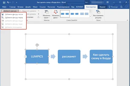 Cum de a face o diagramă într-un cuvânt 1 (butonul stânga al mouse-ului) Cum de a face o diagramă într-un cuvânt 1