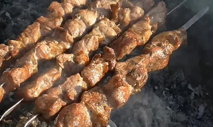Cum delicioase frigarui marinate de carne de porc - 10 dintre cele mai delicioase marinatele la carne a fost moale și