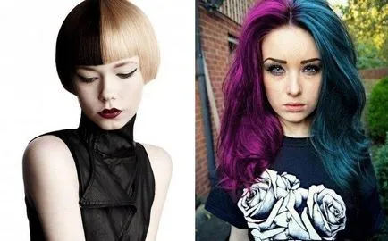 păr Creative colorat în 2017 pe scurt păr mediu și lung (foto)