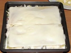 Lasagna cu pui și ciuperci