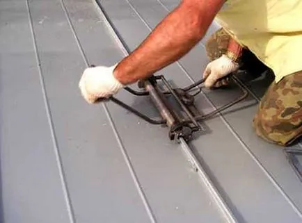 instalare pentru acoperișuri cusătură metal, instrucțiuni, caracteristici
