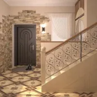 Decorarea pereților de piatră artificială în hol cu ​​o fotografie opțiuni de design