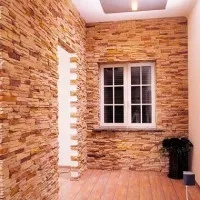 Decorarea pereților de piatră artificială în hol cu ​​o fotografie opțiuni de design