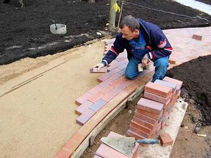 Montare de plăci de trotuar cu mâinile lor tehnologia și metodele de stabilire (gresie) Montare de plăci de trotuar cu mâinile lor tehnologia și metodele de zidărie