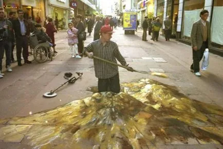 desene 3D pe trotuar