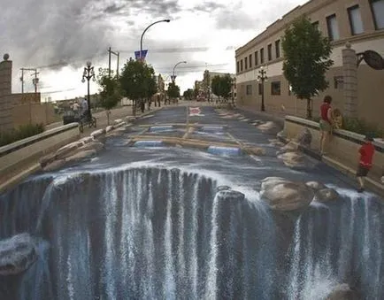 desene 3D pe trotuar
