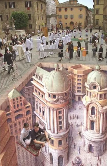 desene 3D pe trotuar