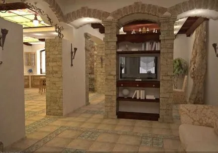 Arch cu mâinile lor în interior din lemn este fabricat din plăci dure, portal și ușă