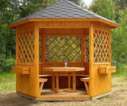 Mobilier de grădină pentru a da pe mâini o fotografie, desene, construcții (chioșc) Mobilier de grădină pentru a da pe mâini o fotografie, desen, clădire