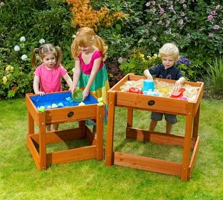 Sandbox pentru copii pentru a da mâinile lor proprii, portal de construcție