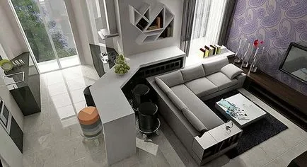 Design interior bucatarie-living, 20 foto, 2 filme