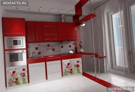 bucătărie de design, cu acces la balcon (foto) (balconul de ieșire de bucătărie) bucătărie de design, cu acces la balcon (foto)