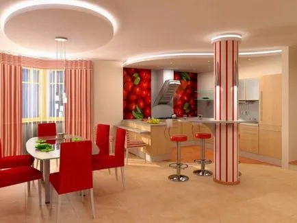 aspect bucatarie de design sala de mese și fotografii de interior