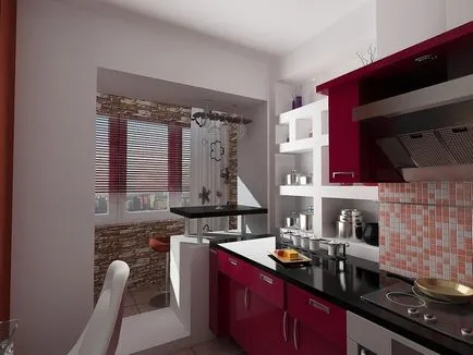 Design de bucătărie cu o fotografie balcon o bucătărie mică, cu un balcon și un interior ușă, un prag (balcon) Design de bucătărie cu o fotografie balcon o bucătărie mică, cu un balcon și un prag interior ușă,