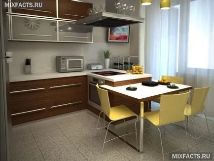bucătărie de design, cu acces la balcon (fotografie) (ieșire) bucătărie de design, cu acces la balcon (foto)