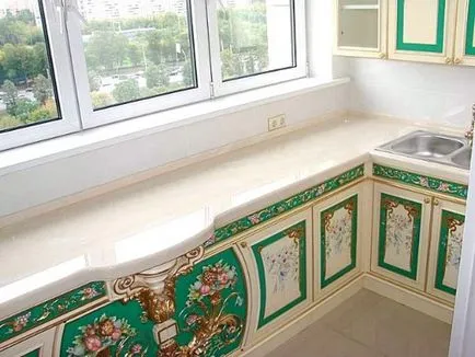 Proiectare bucătărie cu balcon 45 fotografii ale interiorului