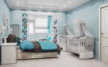Proiectarea un dormitor cu un pat de copii, și fotografii de interior, apartament renovat