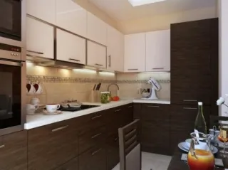 bucătărie de design foto combinate cu care trăiesc în Hrușciov