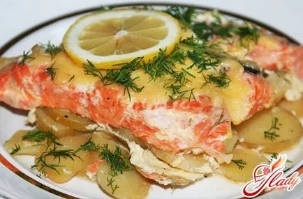 cartofi Trout variații culinare în cuptor (cartofi cuptor cartofi de păstrăv) Pastrav cu cartofi în variantele de gătit cuptor