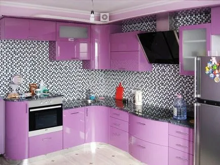 Design Violet bucătărie, o combinație de culori (70 foto reale), bucătărie de design, design interior, reparații, foto (violet) Design Violet bucătărie, o combinație de culori (70 foto reale), bucătărie de design, design interior, reparații, fotografii