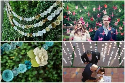 Ghirlande de flori pentru o nunta, un mod simplu de a face celebrarea o atmosferă specială a coloanei