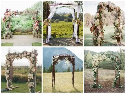 Ghirlande de flori pentru o nunta, un mod simplu de a face celebrarea o atmosferă specială a coloanei