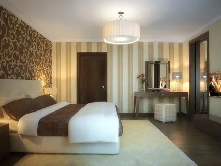 Dormitor interior, cu două tipuri de fotografii tapet