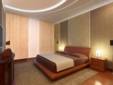Dormitor interior, cu două tipuri de fotografii tapet