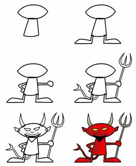 Cum de a desena un demon și înger simplu pas cu pas lecții