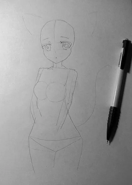 Cum de a desena și vopsea fata anime-pisica în capotă