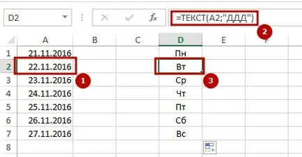 Cum se determină ziua săptămânii pentru a excela după dată, clar Excel
