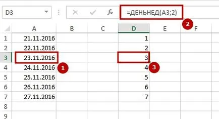 Cum se determină ziua săptămânii pentru a excela după dată, clar Excel
