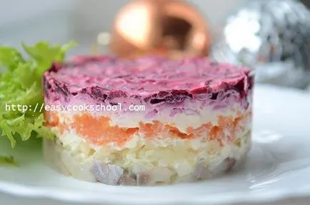 Cum de a găti hering sub o haină de blană pas cu pas reteta, retete usoare (Cook) Cum de a găti hering sub o haină de blană pas cu pas reteta, rețete ușor