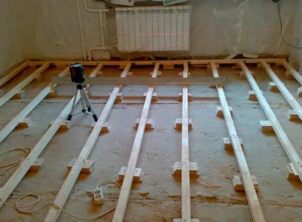 Cum să se alinieze în mod corespunzător podea ca cel mai rapid facă nivelul podelei în apartament, podeaua de ciment fara (dreapta) Cum să se alinieze în mod corespunzător podea ca cel mai rapid facă nivelul podelei în apartament, podeaua de ciment, nu