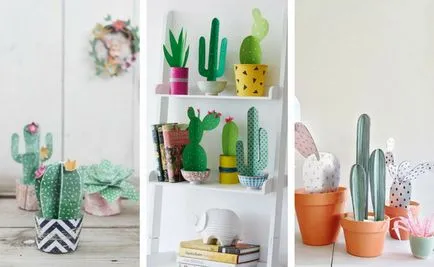 Cum de a face cactus din hârtie și carton cu mâinile lor