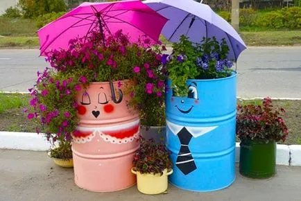 Cum de a decora un butoi în țară cu propriile lor mâini ideile de reîncarnare și instrucțiunile pentru vopsire