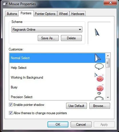 Cum se instalează cursoare pentru Windows 7