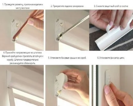 Cum să stea jaluzele pentru ferestre din plastic, fără foraj, placa de master (jaluzele orizontale pentru ferestre din plastic) Cum să stea jaluzele pentru ferestre din plastic, fără foraj, placa de master