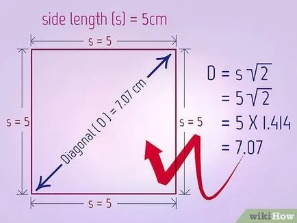 Cum se calculează diagonalei pătratului (calculat) Cum se calculeaza diagonala pătratului