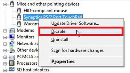 Cum se activează touchpad pe un laptop touchpad de instalare Windows 10