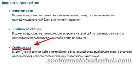 Cum se introduce un grup widget VKontakte pe site-ul - blogul autorului Svetlana Slobodenyuk (grup) Cum se introduce un grup widget VKontakte pe site-ul - blogul autorului Svetlana Slobodenyuk