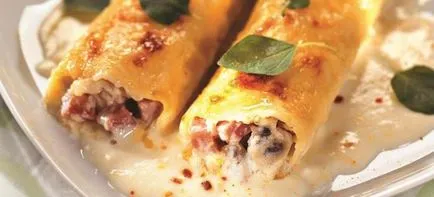 Cannelloni umplute - Retete cu carne, pui, ciuperci și spanac