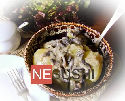 Cartofi cu ciuperci - metoda 4 preparare (fried cartofi cu ciuperci) Cartofi cu ciuperci - 4, metoda de preparare