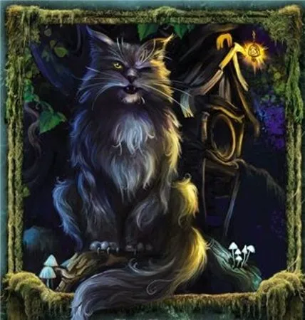Cat Baiyun - animale mitice - articole - editori - lemn de culoare închisă (Baiyun) Cat Baiyun - animale mitice - articole - editori - lemn de culoare închisă