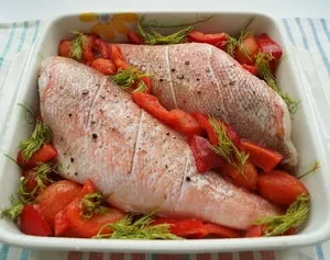 Red grouper în cuptor - pas cu pas rețete (cuptor) Red grouper în cuptor - pas cu pas rețete