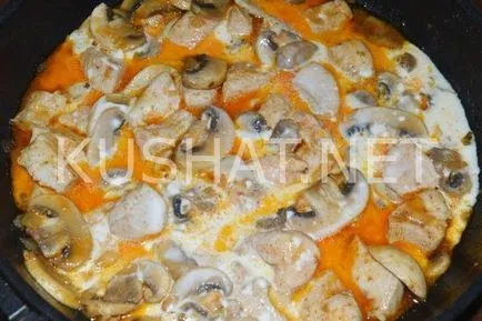 sos de pui crema de ciuperci (cremă) Pui cu ciuperci în sos de smântână