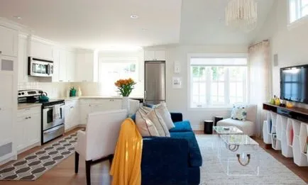 bucatarie-living într-un apartament cu cinci etaje (38 poze) instrucțiuni video de înregistrare a spațiului de proiectare combinat