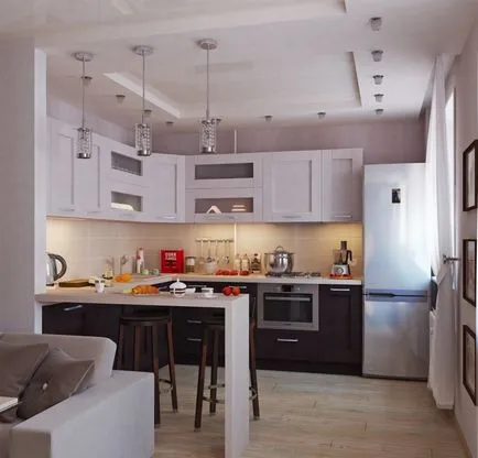 bucatarie-living într-un apartament cu cinci etaje (38 poze) instrucțiuni video de înregistrare a spațiului de proiectare combinat